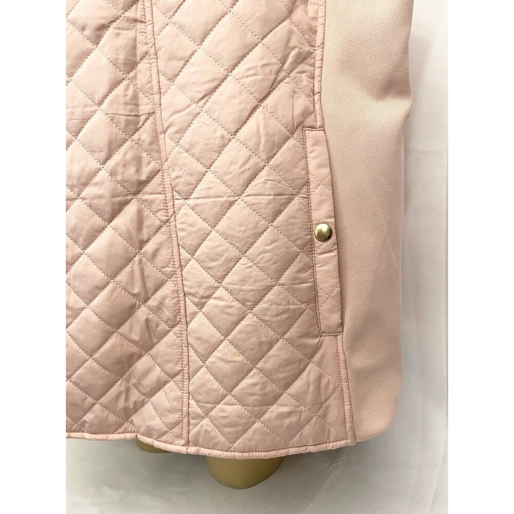 NWT $50 Kim Rogers Puffer Vest Plus 3x 60" Crew Zipper Peach Blue Lining Winter - Picture 2 of 7
